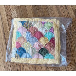Vintage The Company Store Patchwork Quilted Throw Shams Pillowcases Set of 2 New